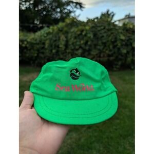 Vintage SeaWorld Orlando Bright‎ Green Kids Hat Cap Souvenir Adjustable